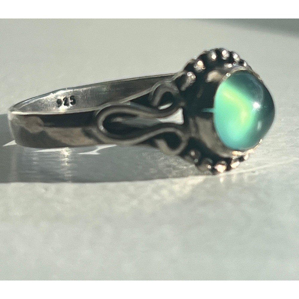 Artisan Chalcedony in 925 boho silver ring size 10 - Picture 4 of 12